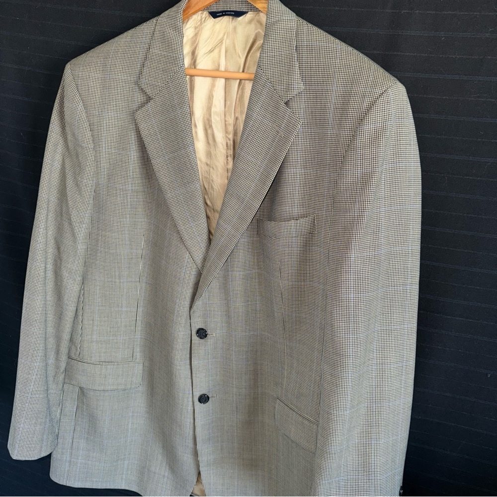 Brooks Brothers Black Tan Houndstooth Wool Cashmere Jacket Sports Coat 46 L - Picture 3 of 14